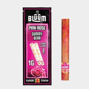 Blüm Pink Rose Gummy Bear floral blunts 2 pack rose wraps